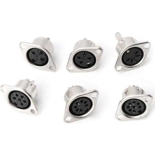 10PCS 3/4/5/6/7/8PIN Panel Mount Female Jack DIN Adapter MIDI Cable Connector