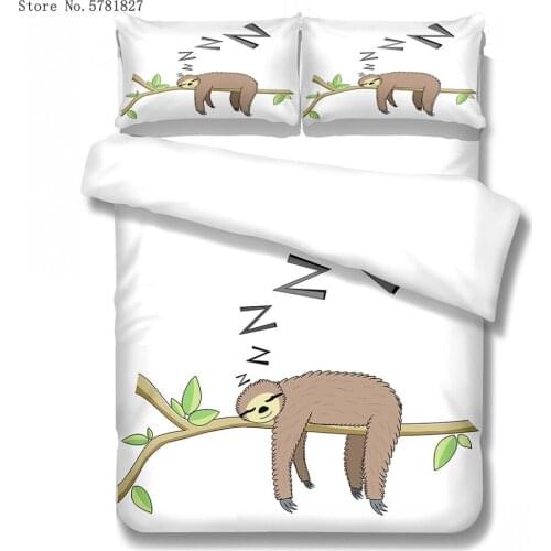 2/3 Pieces Lovely Koala Bedding Set 3D Print Leaves Duvet Cover Set Single Queen King Bed Quilt Cover Home Textile Bed Cover Set