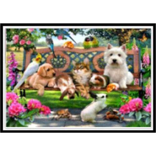 5D DIY Diamond Painting Dog Cat Animal Embroidery Cross Stitch Mosaic Home Decoration Handmade Sticker New Year Wall Sticker g