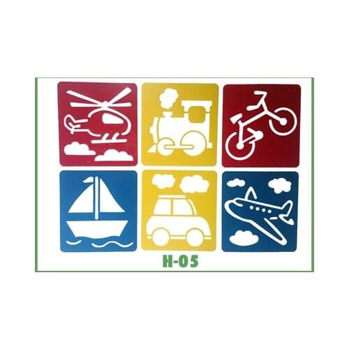 6PCS/SET traffic tools Journal Plastic Stencils Journal/Notebook/Diary/Scrapbook Hollow