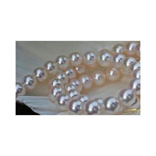 AAA 18"10-11MM NATURAL SOUTH SEA WHITE PEARL NECKLACE >Selling jewerly free shipping