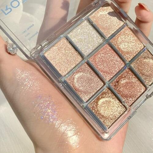 Diamond Matte Eyeshadow Pallete 9 Colors Glitter Nude Eyeshadow Long Lasting Waterproof Eye Pigments Eye Shadow Makeup Palette