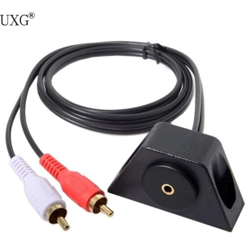 Audio 3.5mm AUX Male to Female Dual RCA Extension Cable with Waterproofable Mount Shell 100cm