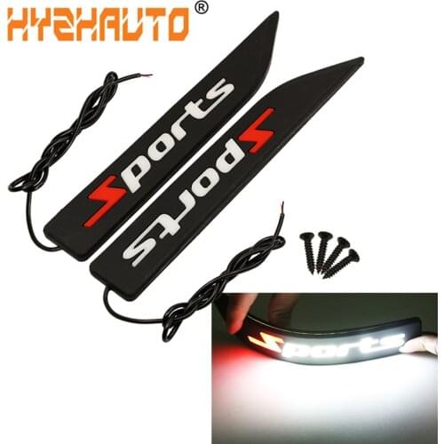 HYZHAUTO Car Side Maker Lights Flexible Waterproof COB DRL Dual Color 6000K Car Fog Driving Turn Signal Lamp 240x35mm 2pcs/set