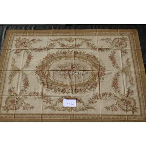 Free shipping 9'x12' French style Aubusson Carpet Handmade Rugs