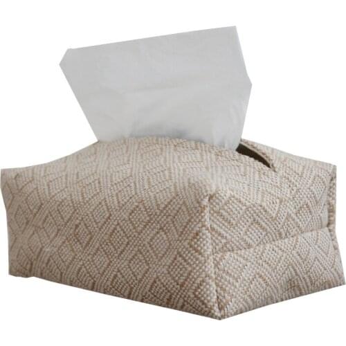 Nordic Style Cotton and Linen Paper Holders Napkin Boxs Durable Portable Tissue Cover Bedroom Living Room Home Storage