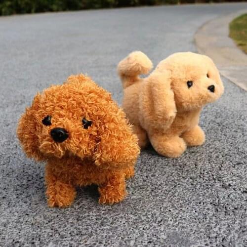 Kid Electric Plush Walking Dog Simulation Pet Walking Wiggling And barking Plush Robert Toddler Dog For Christmas Birthday Gifts
