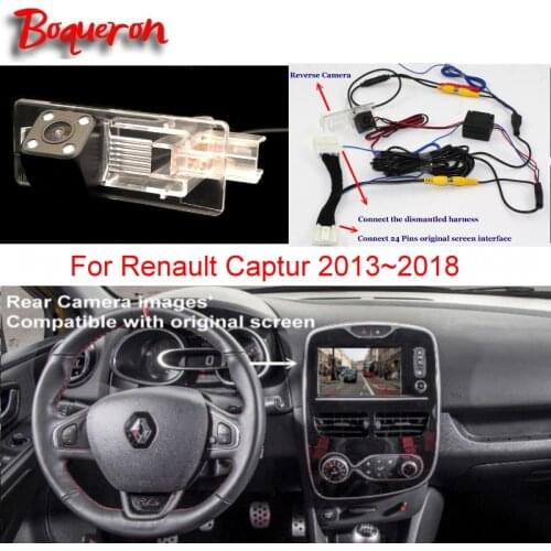 For Renault Captur 2013~2018 RCA & Original Screen Compatible Car Rear View Reverse Camera Sets