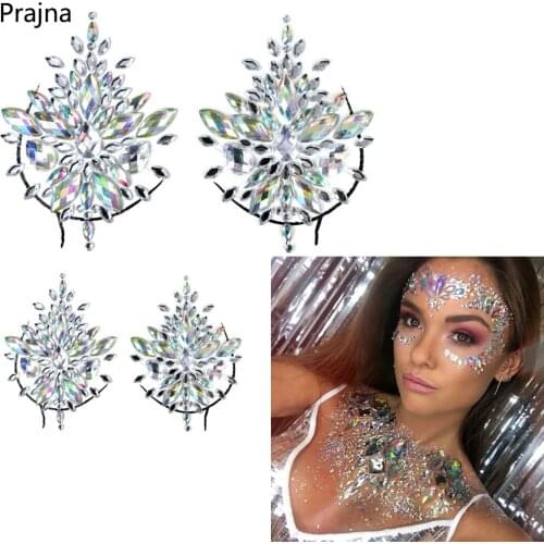 Sexy Chest Crystal Resin Drill Tattoo Sticker Bar Music Festival Rhinestone Tattoo Stickers Carnival Party Chest Decoration DIY