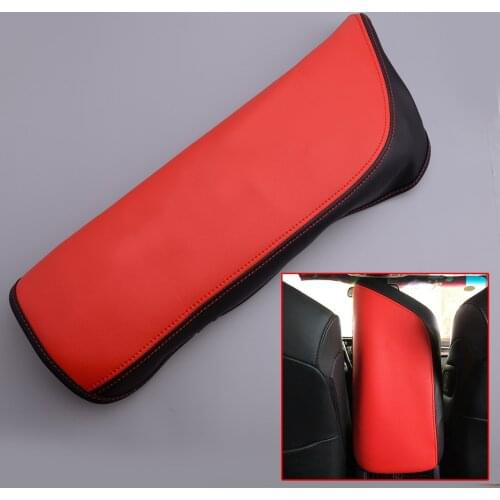 Red Microfiber Leather Console Armrest Box Lid Pad Cushion Cover Cap Car Fit for Toyota Camry 2018 2019 2020 Left Hand Drive