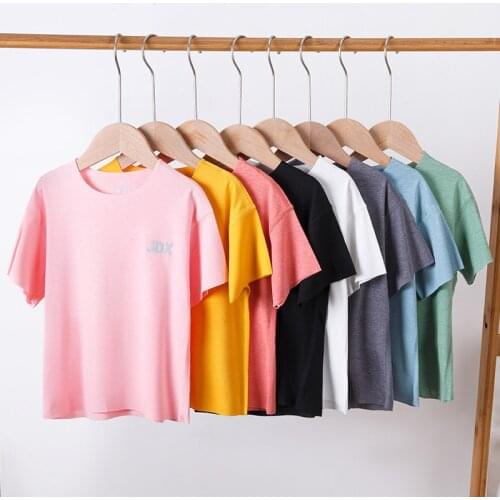 For 2 4 6 8 10 12 14 Yrs Boys Girls Summer Tops Cute Kids Clothing Short Sleeve Seamless Modal T-shirt Smooth Base T Shirts