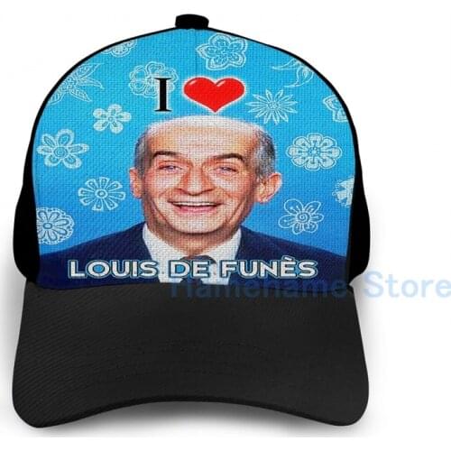 Fashion I Love Louis De Funes Basketball Cap men women Graphic print black Unisex adult hat