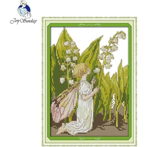 Joy Sunday Penstemon Spirit Cross Stitch Patterns 14CT 11CT Printed and Counted Embroidery Kits Cross Stitch Sets of Needlework