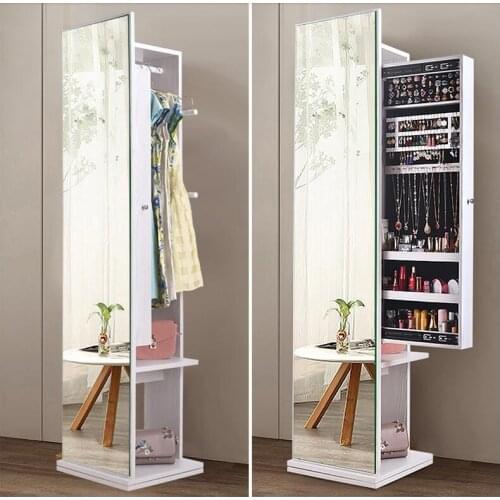 Cloakroom floor mirror simple modern living room storage cabinet multi functional rotary fitting mirror