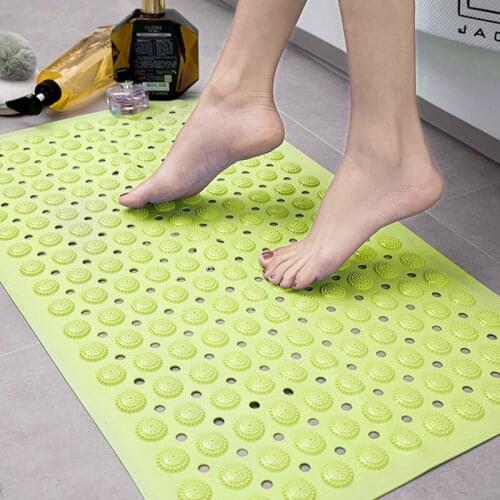 Non-slip PVC Bathroom Floor Mat Strong Suction Shower Mat Carpet Waterproof Massage Bathtub Mat Multi-Color Particles Foot Pad