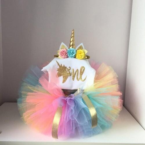 Baby Girl 1nd Birthday 1 years Clothes Kid Girl Party Dresses for Girls Second Birthday Outfits Baby 3pcs Christening Outfits