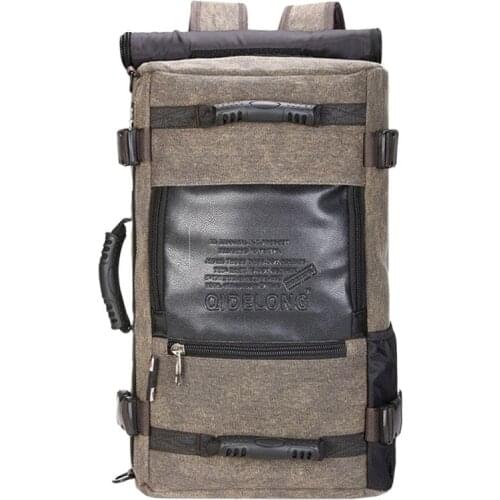 OURCIAO 2020 New Casual Large Capacity Multi-function Mens Backpack Canvas Backpacks Wear-resisting Canvas Backpacks D350