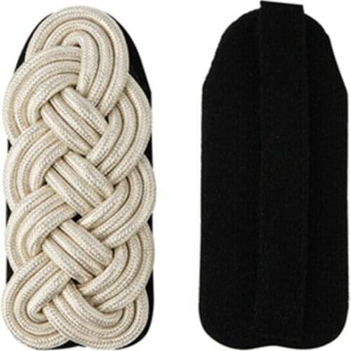 PAIR WWII GERMAN GENERAL TUNIC SHOULDER BOARDS HIGH QUALITY silver METAL WIRE