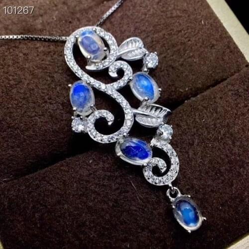 Natural Moonstone Pendant with 925 Sliver Fashion Design