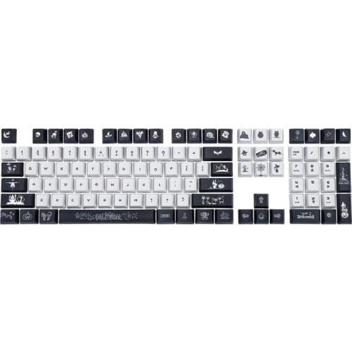 Custom Halloween Theme PBT Opaque Keycap Dye Sublimation OEM Profile 108 Key/Set