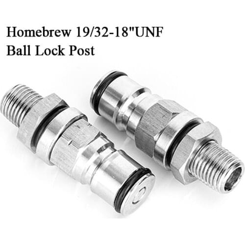 Ball Lock Post Pressure Relief Valve Cornelius Beer Keg Homebrew 19/32-18 Ball Lock Post With 1/4inch Bulkhead Corny Keg Adapter