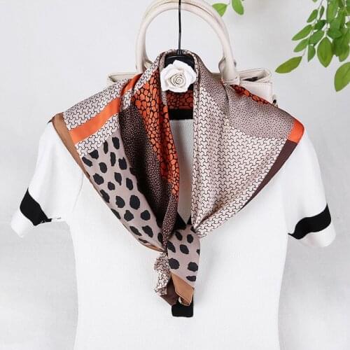 Square Silk Scarves for Women 2021 New Floral Foulard Neck Hair Scarves Head Band Wraps Elegant Office Lady Neckerchief