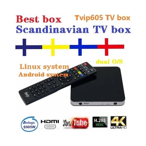 Scandinavian TVIP605 Nordic tv box Amlogic android Linux system Dual Systerm Set top box nordic one tv box Nordic denmark tv bo