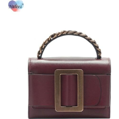 Nuleez Flap Bag Women Big Pure Copper Square Button 18 cm Multi-purpose Cross-Body and Clutch Handbag Luxury Gift for Girls New