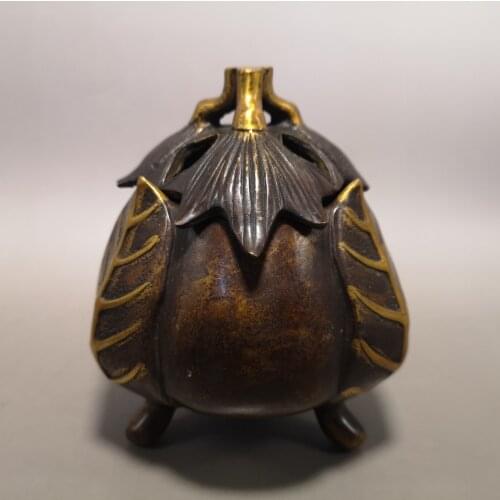 Home Decorations Gifts,Antique Collection Old Chinese copper incense Censer/Metal Incense Burner