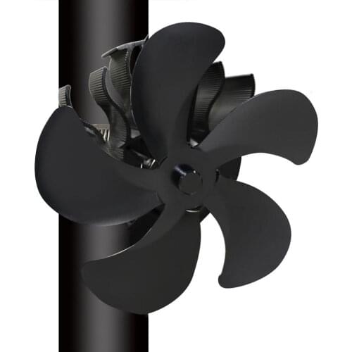 Heat Powered Stove Fan Log Wood Burner Fan Quiet Black Home Fireplace Fan Efficient Heat Distribution