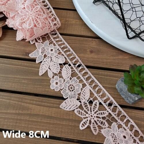 8CM Wide High Quality Cotton Embroidery Lace Garment Accessories DIY Skirt Sleeves Curtain Splicing Material Sewing Decoration