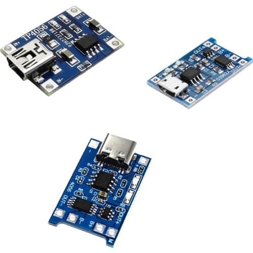 Type-c Micro USB 5V 1A 18650 TP4056 Lithium Battery Charger Module Charging Board With Protection Dual Functions 1A Li-ion
