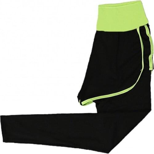 Woman High Waist Elastic Sport Yoga Pants False Two Piece Quick-drying Leggings