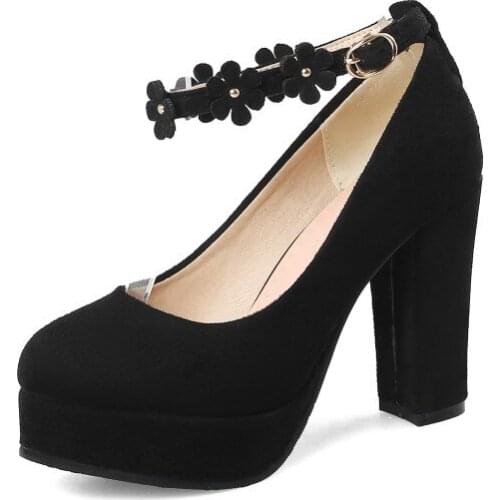 Oversized Fashionable and sweet flower shoes ladies high heels women shoes woman pumps