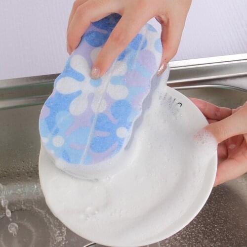 Bath Sponge Print Cleaning Shower Brush Multi-Purpose Cleaning Cotton Bath Tools Household Cleaning Supplies