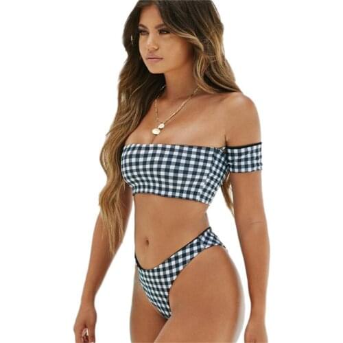 2021 Summer women swimsuit Sexy two Pieces Bikini купальник женский Set ladies Beachwear printing lattice breathe swim Suit