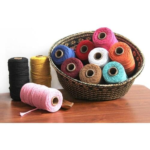 3mm Home Woven Tapestry Feathers Macrame Handmade Single-strand Color Cotton Rope Diy Rope Decorative Cotton Thread