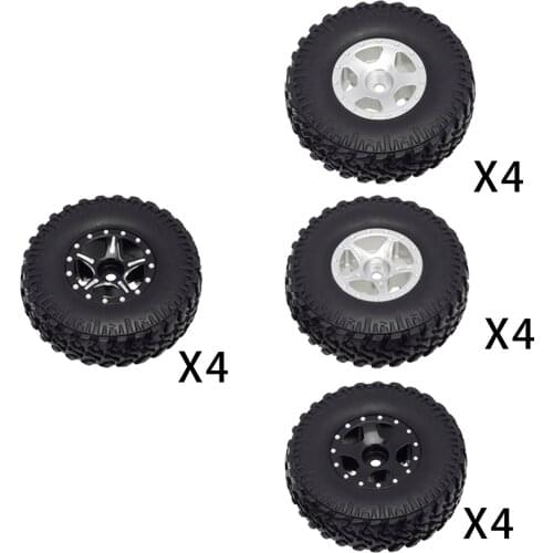 4x 1/24 Wheel Rims Tires Set for Axial SCX24 00001 000002 RC Vehicle Crawler Truck Spare Parts