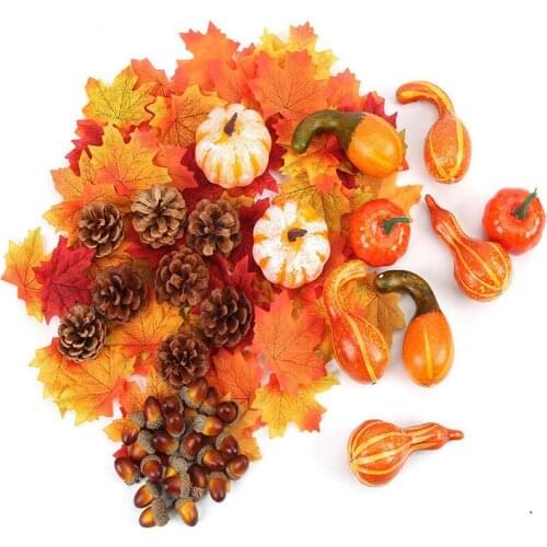 50Pcs/Set Simulation Pumpkin Golden Autumn Pumpkin Halloween Pumpkin Thanksgiving Decoration Pumpkin Props