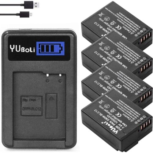 Bateria DMW-BLC12 BLC12E BLC12PP DMW BLC12 Batteries + Dual Charger for Panasonic Lumix FZ1000,FZ200,FZ300,G5,G6,G7,GH2,DMC-GX8