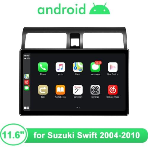11.6 Inch Car Radio Multimedia Player Android 10 Head Unit For Suzuki Swift 2004-2010 Bluetooth Support Steering Wheel Control