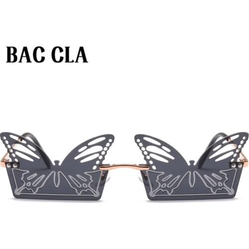 BAC CLA Party Personality Sunglasses Female 2021 Men Metal Frame Butterfly Sunglasses Male Red Black Accessories Summer Glasses
