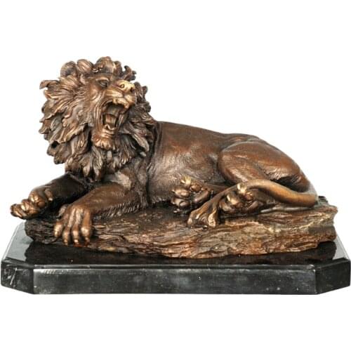 Bronze Sculpture Fierce Lion Lioness Statue Wildlife Animal Art Hot Casting Brass Classy Office Desk Decoration Gifts