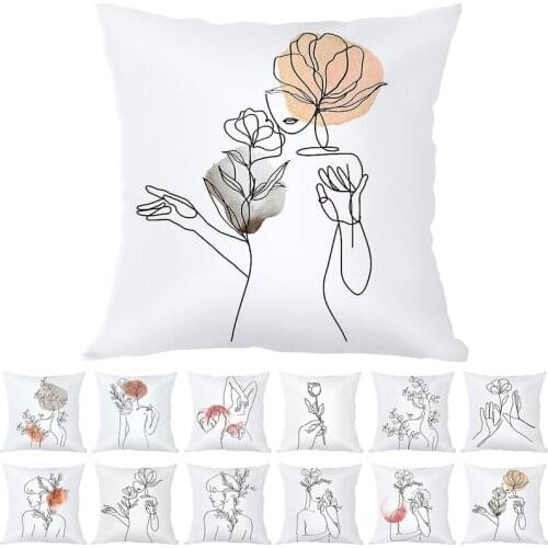 4pcs floral girl decorative cushion covers for living room velvet pillowcases