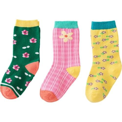 Kids Girl Sock Lovely Floral Stockings Girl fashion Cartoon Socks Toddler Breathable Cotton Sock Pink Grid Knee High Socks Baby