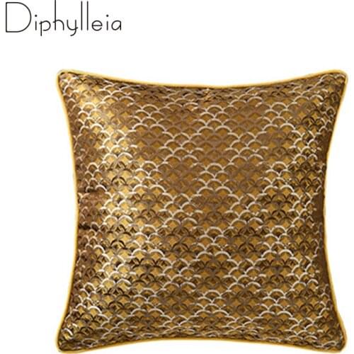 Diphylleia Havana Style Cushion Cover Gorgeous Yellow Brown Geometry Luxury Living Room Couch Sofa Bedroom Pillowcase 45x45cm