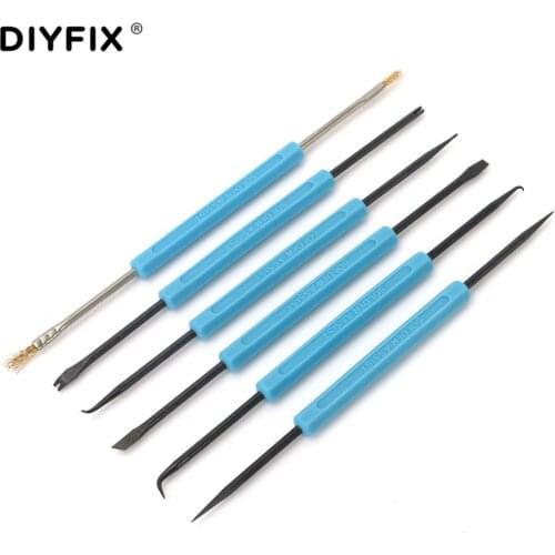 DIYFIX 6 in 1 Steel Solder Assist BGA PCB Repair Tool Set Precision Electronic Components Welding Grinding Cleaning Hand Tools