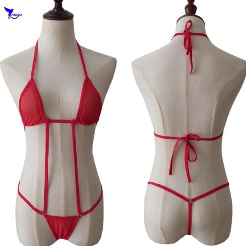 Exotic String Extreme See Through Mesh Micro Bikini Sexy Mini Sheer Thong Bathing Suit Bikinis Swimwear Female Swimsuit Costume