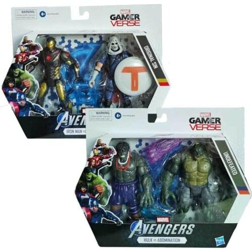Hasbro Genuine Marvels The Avengers E-sports Heroes Iron Man and Hulk Action Figure Model Toy