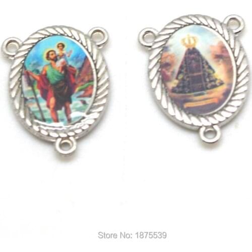 Saint Christopher Rosary Center Medal Two Side Different Pictures